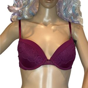 Maidenform Self Expressions Basically Sexy Push-up Bra Maroon Size 36B NWT